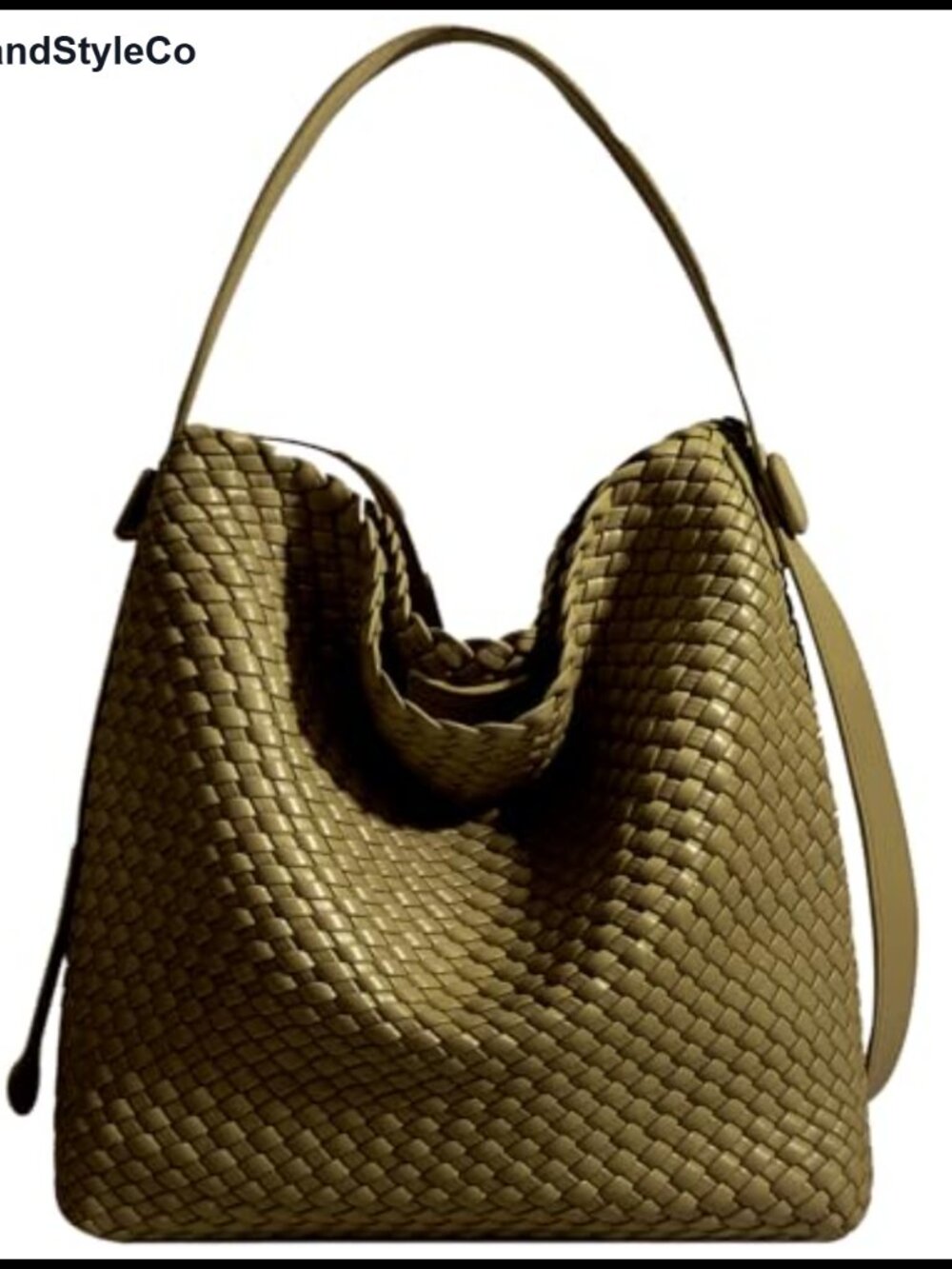 Woven Vegan Leather Tote Bag Shoulder Handbag with Purse